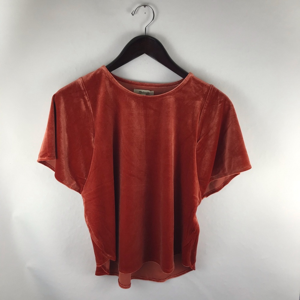 Madewell Velvet Butterfly Top on Burnt Orange NWT - Picture 6 of 8